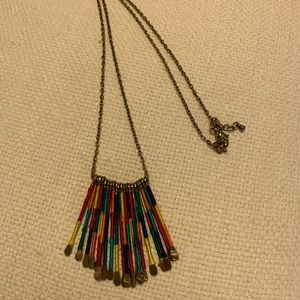 Long Rainbow Dangle Necklace